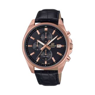 【CASIO 卡西歐】EDIFICE 現代運動風格優雅質感三眼計時錶款 玫瑰金 EFV-610ECL-1A 43.8mm