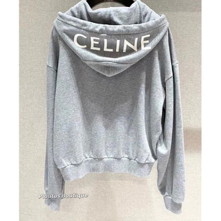 【 Ploutos Boutique 】 CELINE 凱旋門 帽子LOGO字母 灰色 連帽外套 外套