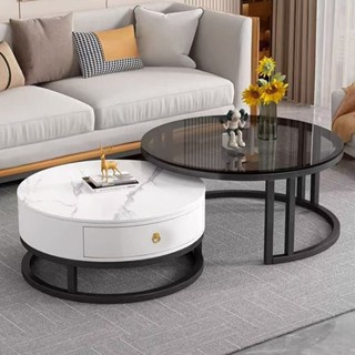 【E家工廠】茶几 茶幾 組合茶几 巖板茶几 圓形茶几 伸縮茶几 客廳茶幾桌 免運 可貨到付款