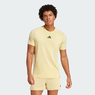 adidas 男款 短袖上衣  訓練 慢跑 亞規 AIRCHILL TEE 黃 JI8195
