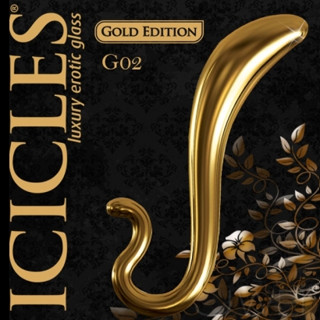 ●送清潔粉●美國進口PIPEDREAM．ICICLES冰晶玻璃奢華金系列-前列腺G點按摩棒-G02