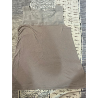 二手近全新 Uniqlo女背心上衣 莫代爾混棉 S淺灰色