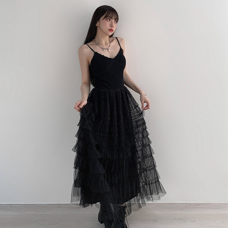 【Aa.chic】渡假細肩V領蛋糕連身洋(兩色).女裝/細肩/連身/洋裝/渡假/夏日/V領/蛋糕/實拍【C098717】