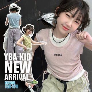假兩件拼色短袖上衣05/20（粉／綠／藍）【K53206】