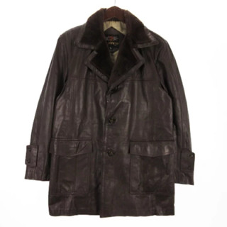 LEATHER WEAR 小羊皮皮草排扣翻領夾克 皮衣外套