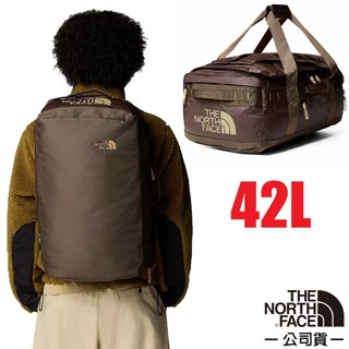 【美國 The North Face】背提兩用行李包 42L 大容量雙肩後揹包 手提行李袋 自助旅行包/棕色 52RQ
