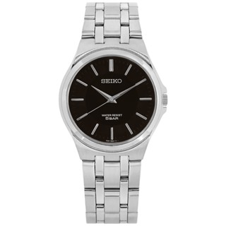 SEIKO 精工 / 輕薄簡約 礦石強化玻璃 日本機芯 不鏽鋼手錶 深咖啡色 / SCXP023 / 34mm