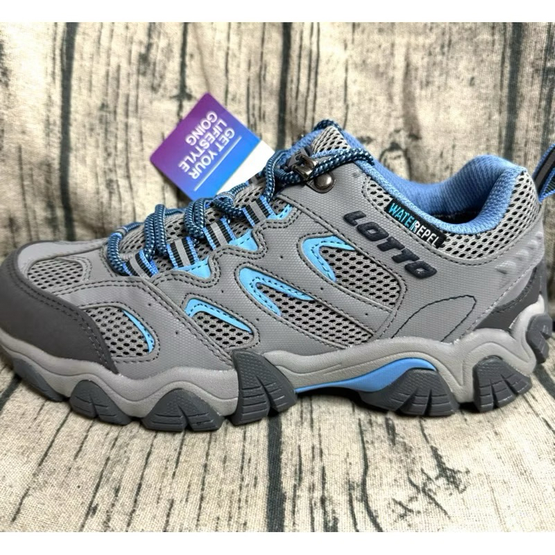 麻糬鞋屋👟 LOTTO樂得 女款REX ULTRA系列靜態防水戶外登山踏青鞋 8966-灰藍 超低直購價 690元