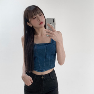 【Aa.chic】率性粗肩牛仔背心(兩色).女裝/粗肩/牛仔/背心/率性/簡約/日常【C229890】