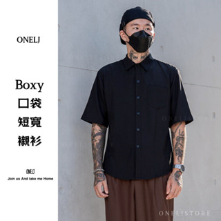 Boxy口袋短寬襯衫 訂製 韓國ins 寬短開領襯衫 古巴領襯衫 短袖襯衫 美式日系 涼感襯衫寬短襯衫 開領襯衫 T08