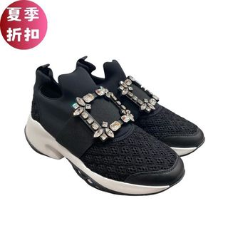 Roger Vivier VivRun 水晶搭釦運動鞋 增高7.5公分 黑色EU35-38