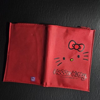 Hello Kitty 紅色筆記本書封套 手帳本 外套 書封 拉鍊收納 筆記本 手帳本 日記本 記事本 三麗鷗 禮物