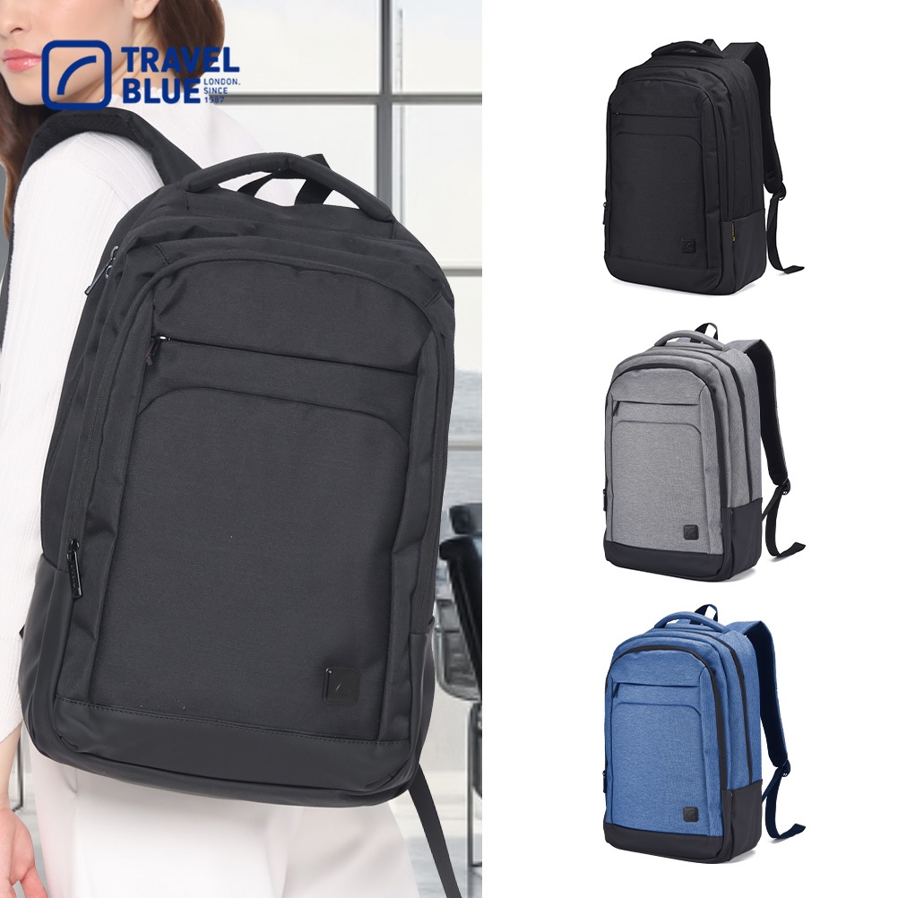 【Travel Blue 藍旅】METRO-PRO 都會專業款背包-黑/灰 (防水筆電包/商務後背包)TB3070