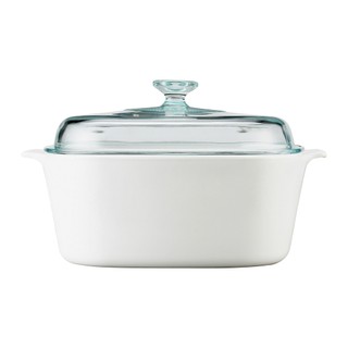 【康寧 Corningware】純白系列 方型康寧鍋5L
