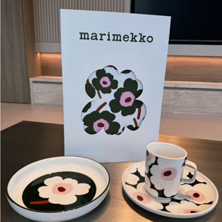 免運代購禮盒裝Marimekko芬蘭Unikko遊霓可印花M家25春夏餐盤3件套禮盒餐具餐盤馬克杯