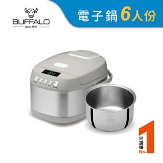 【Buffalo牛頭牌】6人份全功能智慧微電腦電子鍋SRC-12｜厚釜食品級304不鏽鋼內鍋 飯鍋 永久免換內鍋