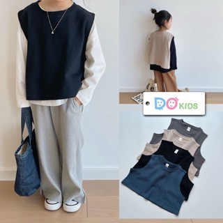 DO Kids童裝 臺灣現貨-日系親子裝純色背心 時尚童裝 春秋冬季新品 女童 男童 兒童 中小童 大童 上衣 無袖