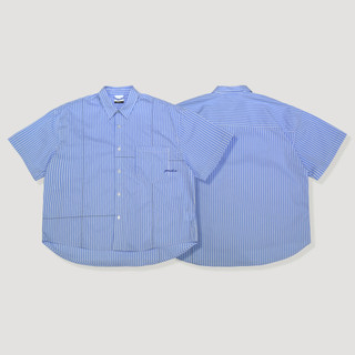 【QUEST】現貨 QUEST RHYTHM STRIPE SHIRT 藍色 條紋襯衫