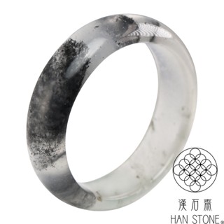 【漢石齋】天然水沫玉 寬版手鐲玉鐲 玻璃種飄花(手圍18.2/版寬19.1mm)