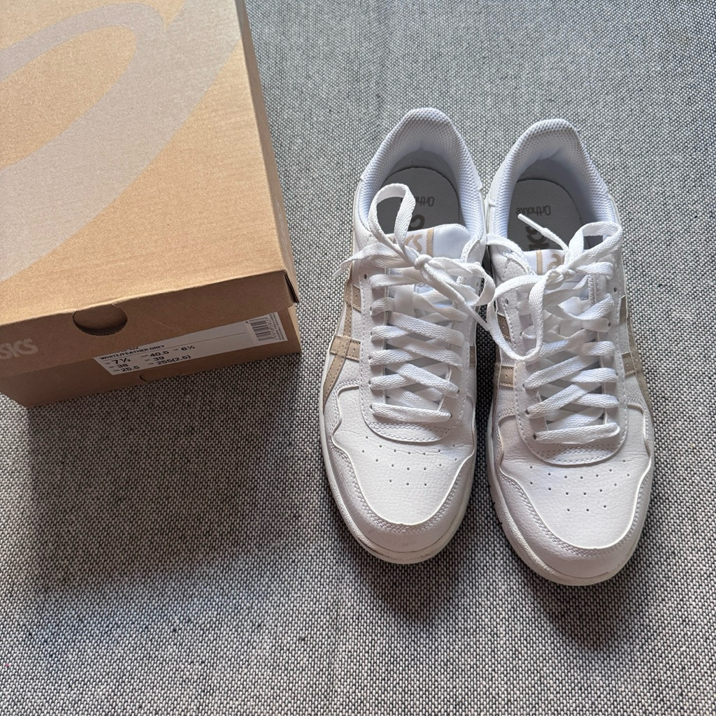 公司貨ASICS 亞瑟士JAPAN S 男女中性款 白色裸色運動休閒鞋 1203A615-102