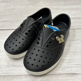 ［出清品］[ 展示品 ]《布布童鞋》Disney迪士尼米奇經典釦飾黑色兒童休閒鞋洞洞鞋(20公分)