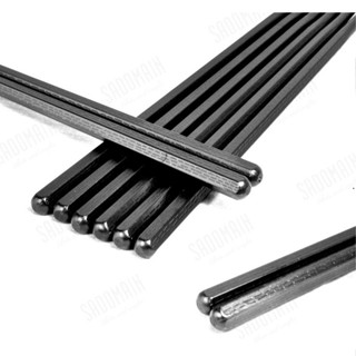 仙德曼 高玻抗菌筷-六角(五雙) PC014-2 抗菌筷 六角筷 黑色筷 日式筷子 高玻筷 環保筷 露雅迷