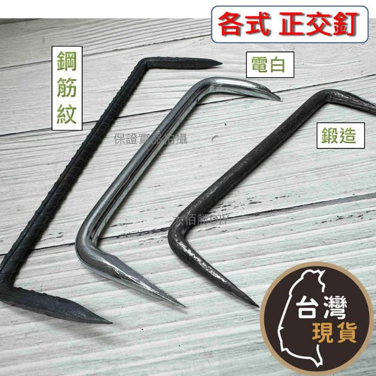 台灣製)各式 鍛造鋼筋正交釘 2分/2分半/3分 超硬 雙頭釘 ㄇ字釘 正交丁 枕木釘 棧板 木頭固定 木道登山道 木板