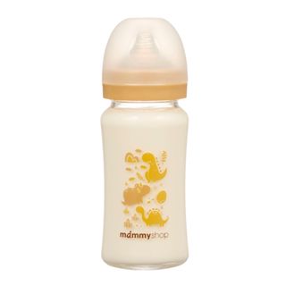 媽咪小站母感「新版2.5」玻璃奶瓶-寬口240ml（奶嘴尺寸：十字M）.超取一單最多12支