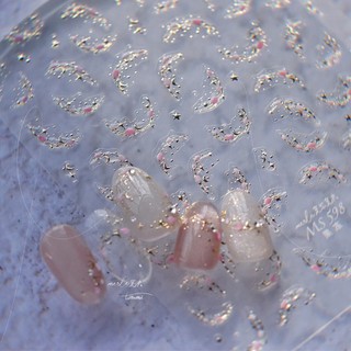 tomoni星月冰晶美甲貼紙 燙金背膠貼紙 美甲飾品 台灣現貨 甲子園 美甲diy 莫矢合作款 背膠指甲貼MS598