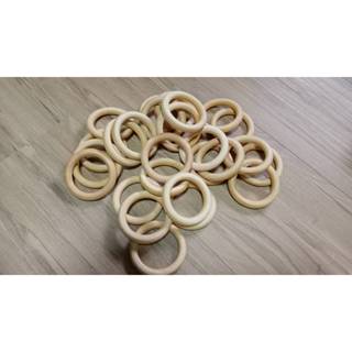 原木 木環 木圈 外徑70mm 共36個 吊環 木扣 macrame配件 吊飾配件 DIY吊飾 DIY配件 吊籃材料