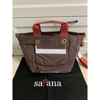 全新絕版satana 多隔層手提包/斜背包-小豆色