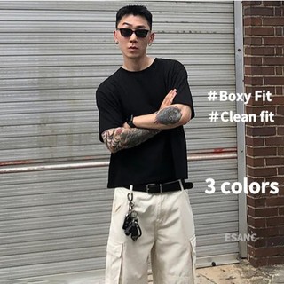 【衣衫倉庫】現貨秒出 Clean Fit 短版T 寬短素T Boxy 五分袖