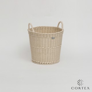 CORTEX 編織籃 仿藤籃 洗衣籃 圓型609 米白色