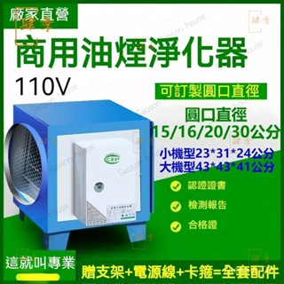 110V油煙淨化器廚房飯店餐飲一體機商用6000風量小型家用 靜電油煙處理機 靜電機 油煙淨化器 攤車油煙分離器