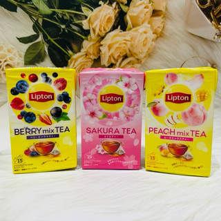 日本 Lipton 立頓 三角茶包 15入/盒 莓果風味水果茶 櫻花風味 白桃風味水果茶 多款供選
