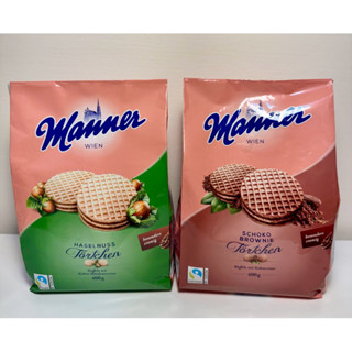 馨❤️[現貨]奧地利Manner威化餅乾 榛果巧克力/巧克力布朗尼 圓餅400g (全店滿千免運)