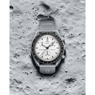 Swatch x OMEGA MoonSwatch 1965 聯名錶款 Bioceramic 材質製成啞光灰錶殼 手錶