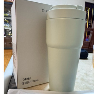 【全新】woky渾圓杯770ml 水淺綠 環保杯 附矽膠吸管 沃廚 飲料杯 304不銹鋼 汰陶瓷