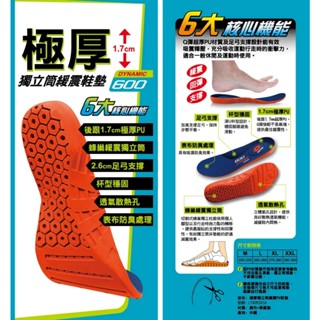 LOTTO 樂得極厚獨立筒緩震鞋墊 LT9CWI0227 LT9CMI0216