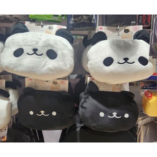 全新大創 DAISO 可愛動物 熊貓 黑色 貓咪 車用頸枕 午睡枕 頸枕 居家小物 小枕頭 抱枕