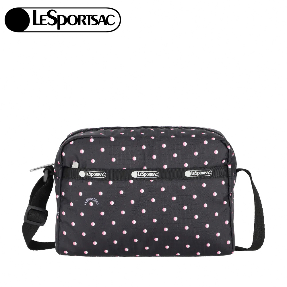 |快速出貨|Lesportsac DANIELLA CROSSBODY 拉鍊斜背包 側背包 送禮-粉色點滴