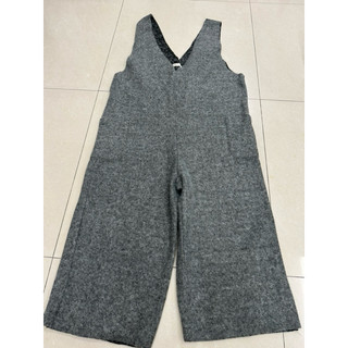 二手 We fashion 毛料 吊帶褲 灰色 女裝 褲子長褲 女裝 M號