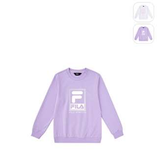 【FILA】KIDS 女童款 長袖圓領上衣-紫色 5TEX-8909-PL