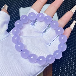 【可開證書】天然紫羅蘭手鍊 圓珠手珠12mm 冰糯種紫羅蘭色開運手串 水潤細膩通透新坑玉手排 女款鈺手鏈送媽媽送女友