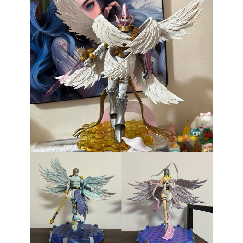 數碼寶貝 天使獸天女獸 月神殿 神聖天使獸 嘉兒阿武動漫周邊模型手辦 創意雕像生日兒童節聖誕節新年禮物GK