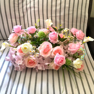 模擬長桌人造擺花 客廳/婚禮/會議/講桌 桌花