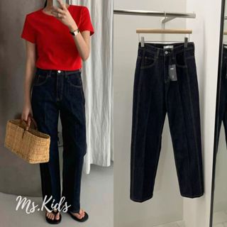 現貨Ｍ💚25SS💐🌸Ms.kids韓國代購 深藍直窄管牛仔褲 | ykk拉鍊｜車明線｜推薦！！