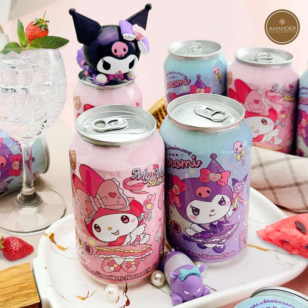 【雅蒙蒂文創烘焙禮品】Melody&Kuromi週年派對汽水-(西瓜草莓風味)單罐