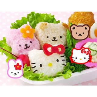 asdfkitty*日本製 kitty 飯糰模型+海苔打洞器+蔬菜起司壓模-日本正版商品