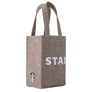 星巴克的天空 Starbucks 品牌仿棉麻隨行杯袋 單杯飲料提袋